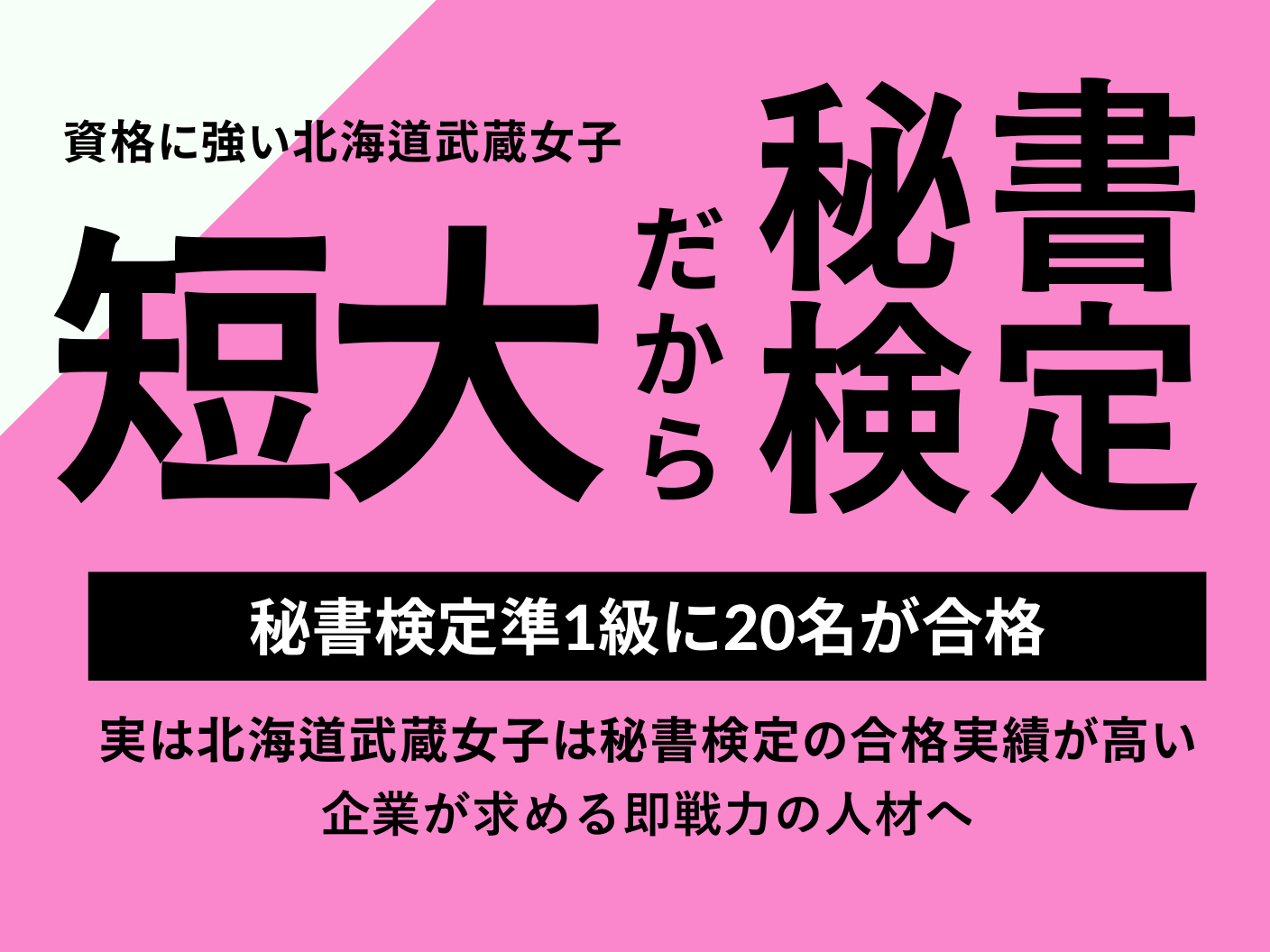 秘書検定準1級にビジネス教養課程20名の学生が合格しました。